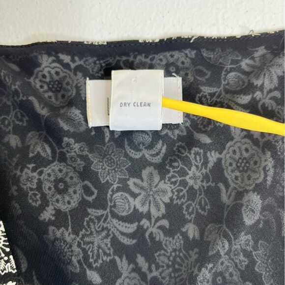 Ann Taylor Loft Black White Floral Keyhole Front Sleeveless Y2K Shift Dress 8 - Picture 9 of 14